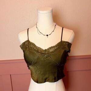 fairy garden forest cottage lace crop beverly and beck xs olive green goth